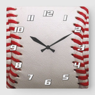 Baseball Softball med nummer Fyrkantig Klocka
