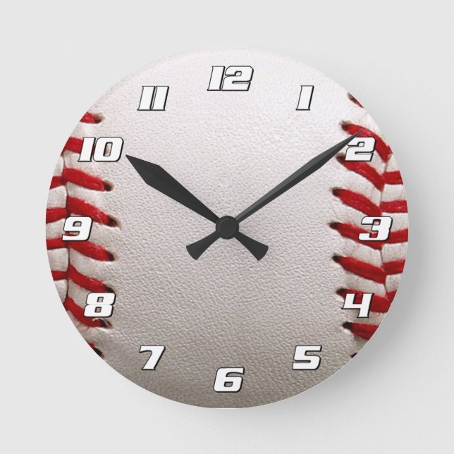 Baseball Softball med nummer Rund Klocka (Framsida)