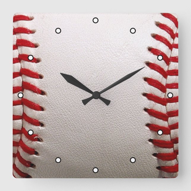 Baseball Softball med punkter Fyrkantig Klocka (Framsida)