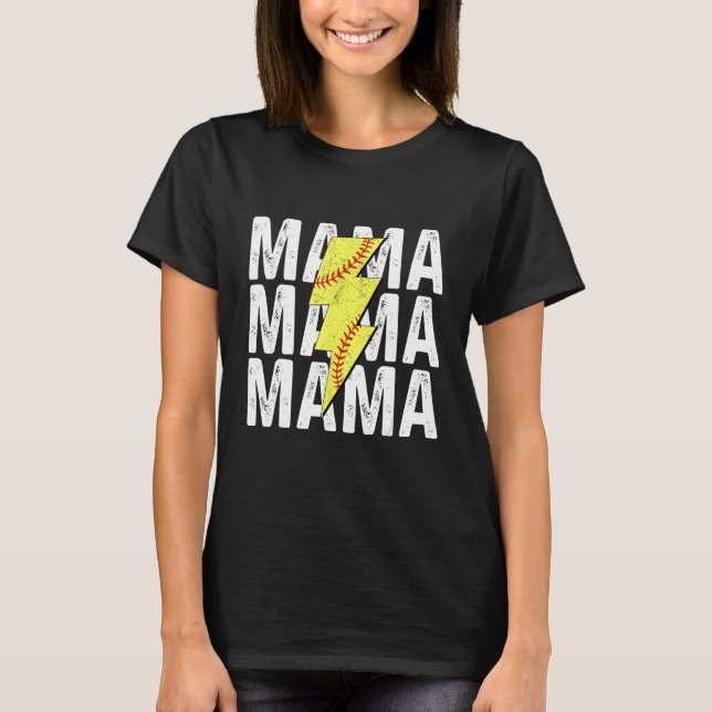 Baseball Softball Mom Life Game Day Mama Mothers D T Shirt (Framsida)