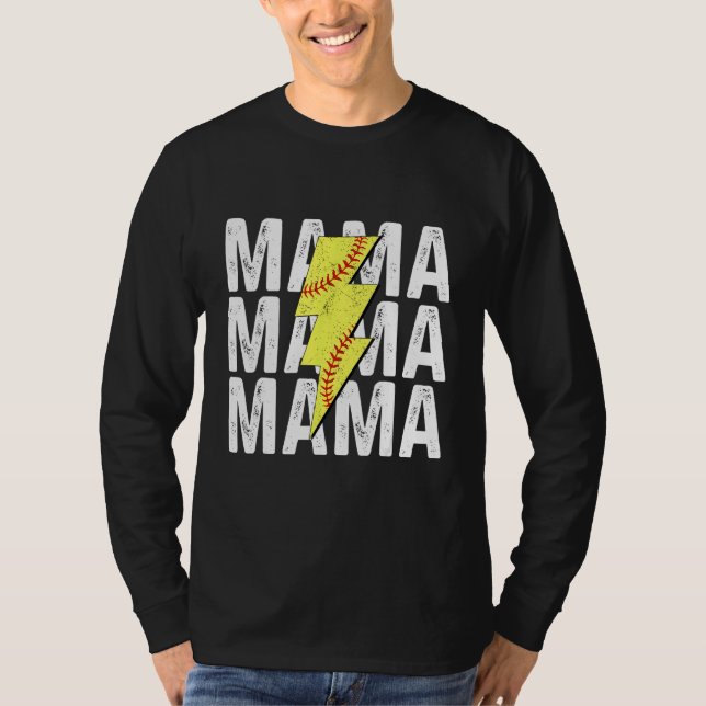 Baseball Softball Mom Life Game Day Mama Mothers D T Shirt (Framsida)