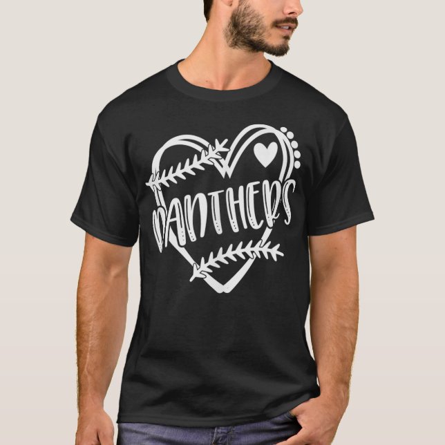 Baseball Softball Panther School Sportfantast Team T Shirt (Framsida)
