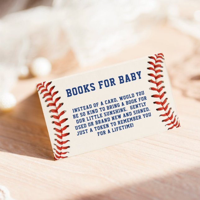 Baseball Softball Request Bokar for Baby Shower Tilläggskort (Baseball Softball Request Books for Baby Shower Enclosure Card)