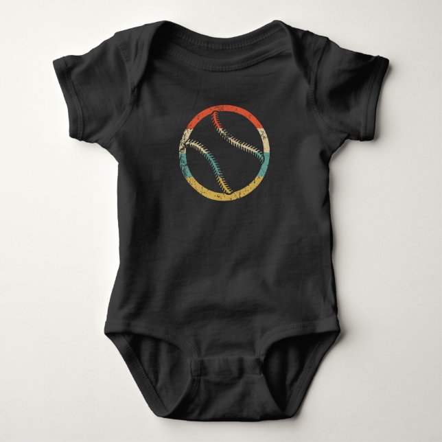 Baseball Softball Silhouette Retro Sports T Shirt (Framsida)