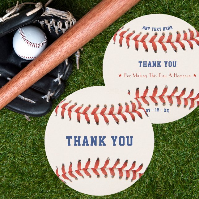Baseball Softball Sport Födelsedagsfest Bröllop Tack Kort (Baseball Softball Sport Birthday Party Wedding Thank You Card)