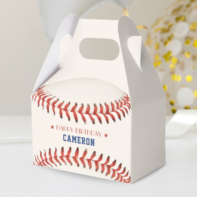 Baseball Softball Sport Grattis på födelsedagen Pa Presentaskar (Baseball Softball Sport Happy Birthday Party Favor Box)