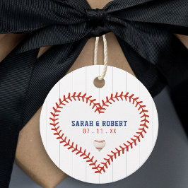 Baseball Softball Sport Heart Streck Bröllop Gåvor Etiketter