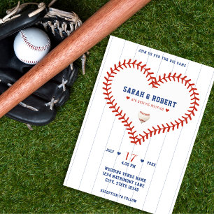 Baseball Softball Sport Heart Streck Bröllop Inbjudningar