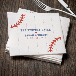 Baseball Softball Sport Heart Streck Bröllop Pappersservett