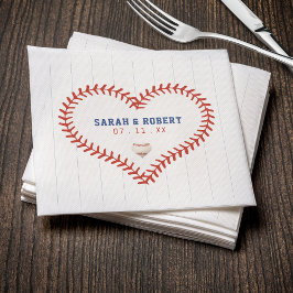 Baseball Softball Sport Heart Streck Bröllop Pappersservett