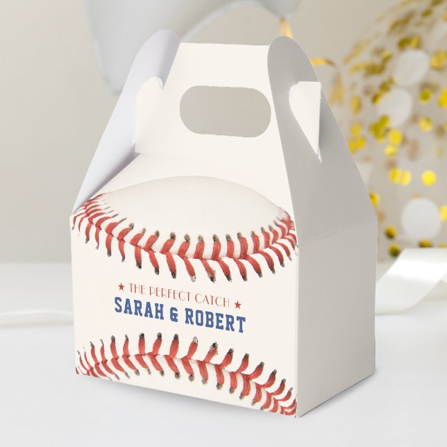 Baseball Softball Sport Perfekt Catch Bröllop Presentaskar (Baseball Softball Sport The Perfect Catch Wedding Favor Box)