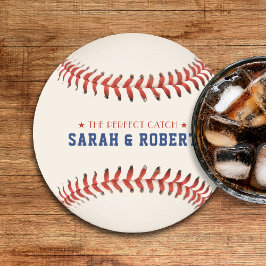 Baseball Softball Sport Perfekt Catch Bröllop Underlägg Papper Rund