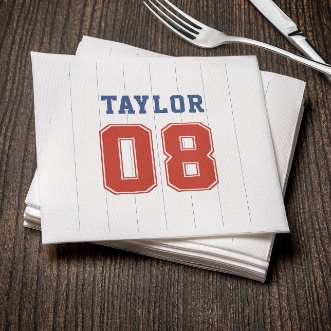 Baseball Softball Sport Streck Födelsedagsfest Pappersservett (Baseball Softball Sport Pinstripe Birthday Party Napkins
)