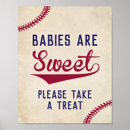 Baseball Spädbarn är Sweet, ta ett Treat-tecken Poster