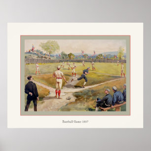 Baseball-spel 1887 poster