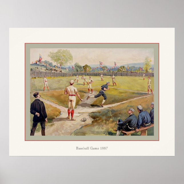 Baseball-spel 1887 poster (Framsidan)