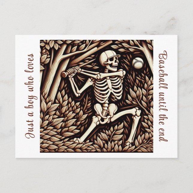 Baseball-spel i hjärtat av skogen vykort (Framsida)