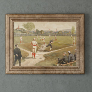 Baseball-spel i vintage 1800-talet Poster