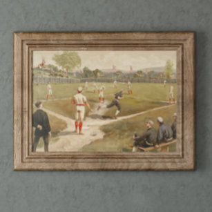Baseball-spel i vintage 1800-talet Poster