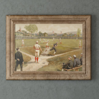 Baseball-spel i vintage 1800-talet Poster
