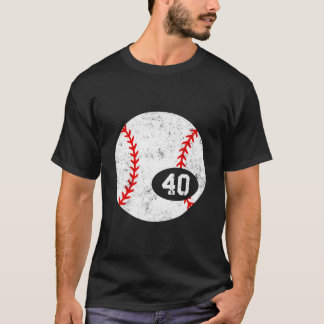 Baseball Sport 40 Jersey Number Distressed T Shirt