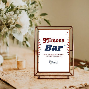 Baseball Sport Bachelorette Mimosa Pub Sign Poster