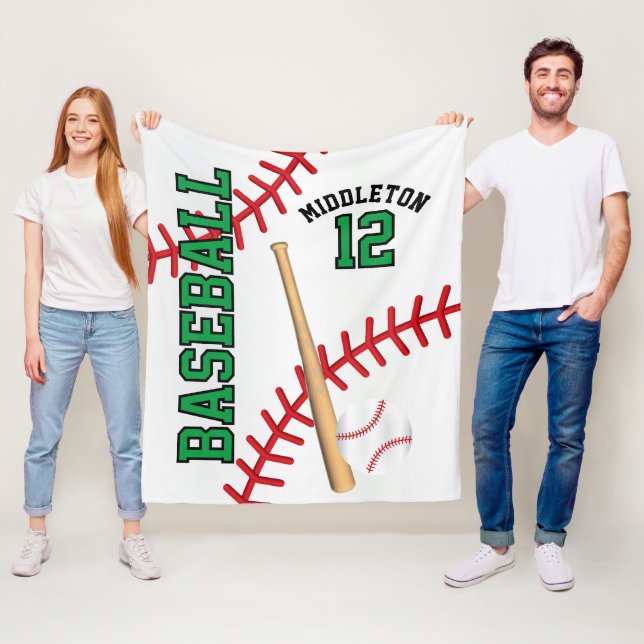 Baseball ⚾ Sport i Grönt Fleecefilt (På plats)