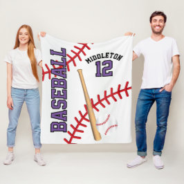 Baseball ⚾ Sport i Lila Fleecefilt