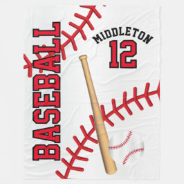 Baseball ⚾ Sport i rött Fleecefilt