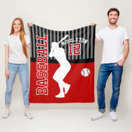Baseball ⚾ Sport - Mörk Red Fleecefilt