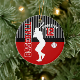 Baseball ⚾ Sport - Mörk Red Julgransprydnad Keramik