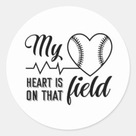 baseball sport ord art runt klistermärke