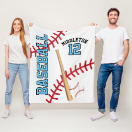 Baseball ⚾ Sport på Baby blue Fleecefilt