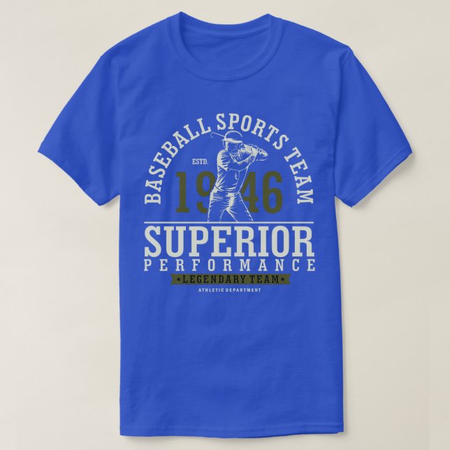 Baseball Sport Team Estd 1946 T Shirt (Design framsida)