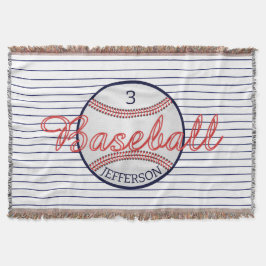 Baseball-sportens vevband med Namn nummer Filt