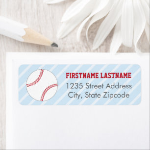 Baseball Sportfantast Blue och Red Returadress Etikett
