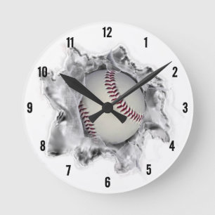 Baseball Sportfantast Round Clock Rund Klocka