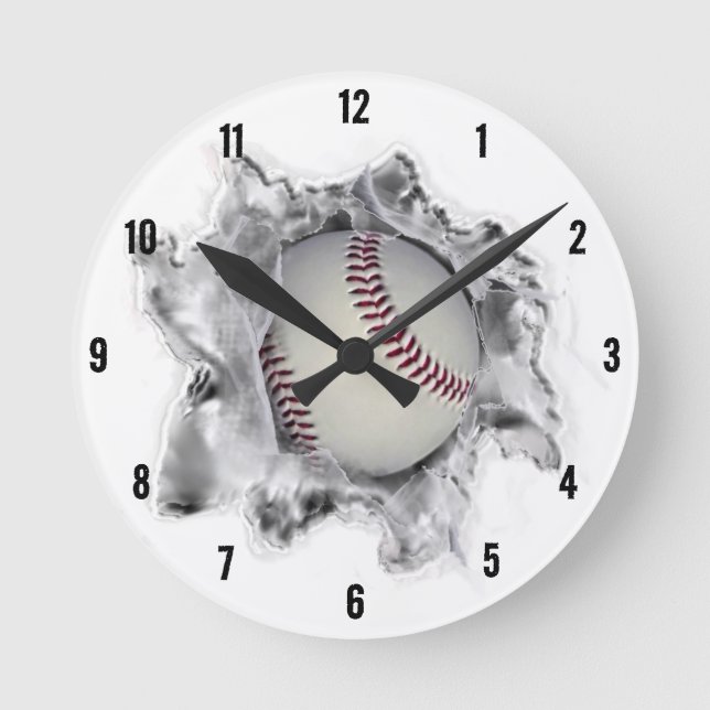 Baseball Sportfantast Round Clock Rund Klocka (Framsida)