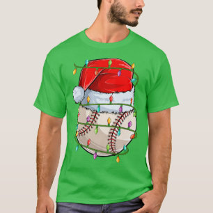 Baseball Sports Älskare Julafton Ljus Santa Baseba T Shirt