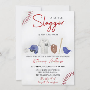 Baseball Sports Baby Shower Slugger-inbjudan Inbjudningar