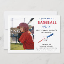Baseball Sports Barns födelsedag fotoinbjudan