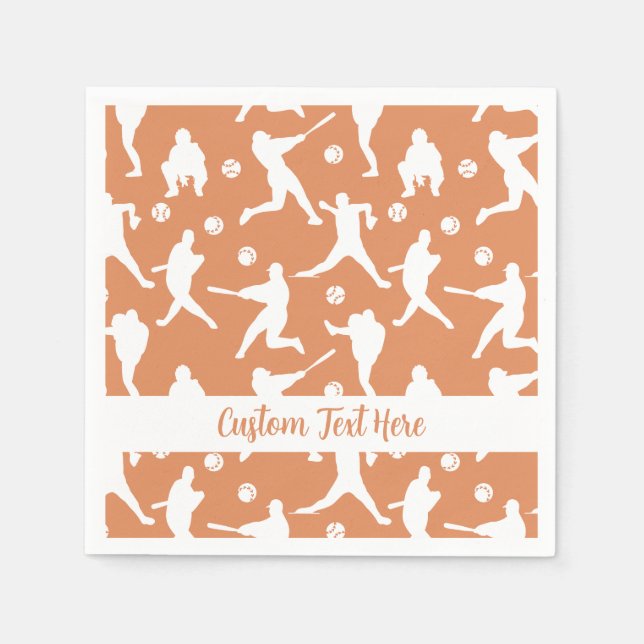 Baseball Sports Batter Pitcher Catcher anpassa Pappersservett (Framsidan)