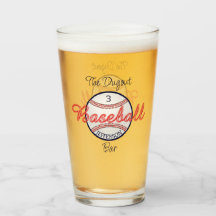 Baseball Sports Beer Soda Glass Drinkware