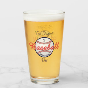 Baseball Sports Beer Soda Glass Drinkware Glaskopp