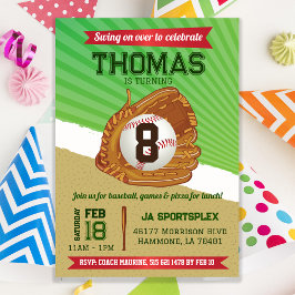 Baseball Sports Birthday Inbjudningar