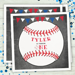 Baseball Sports Chalkboard 1:a födelsedag Pappersservett