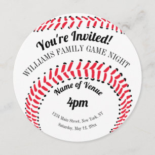 Baseball Sports Game Natt Inbjudningar