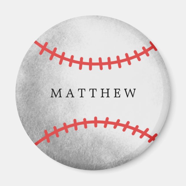 Baseball Sports Idrottsman med Namn Magnet (Framsidan)