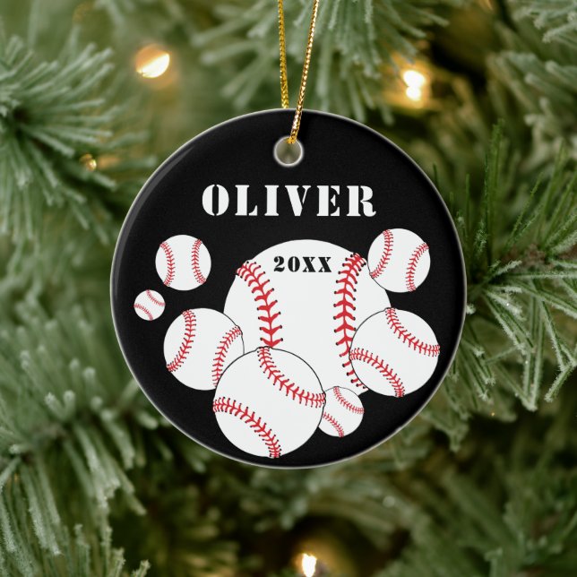 Baseball Sports Kids Keepsake Christmas Julgransprydnad Keramik (Träd)