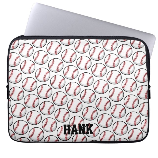 Baseball Sports Kids NAMN Little League Team Tech Laptop Fodral (Framsidan)